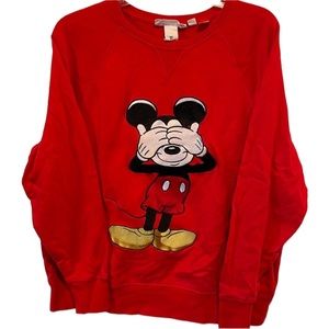 Large Mickey Mouse Embroidered Sweatshirt